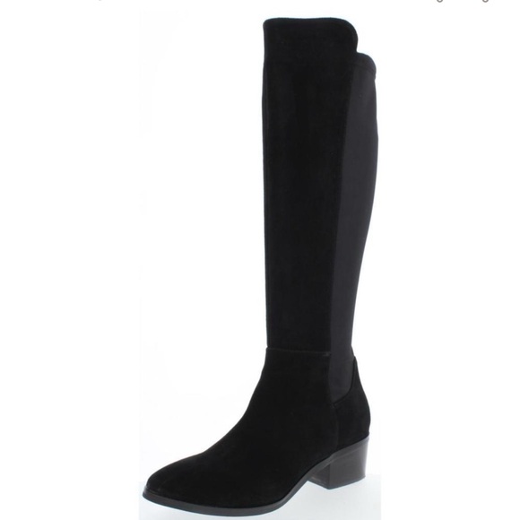 Blondo NEW Gallo Knee High Black Suede Boots Block Heel SZ 6.5 Waterproof - Picture 15 of 16